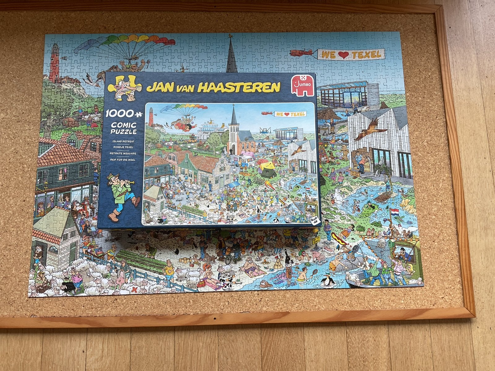 Jan van Haasteren puzzel 1000 stukjes. Rondje Texel., Ophalen of Verzenden, 500 t/m 1500 stukjes, Zo goed als nieuw, Legpuzzel