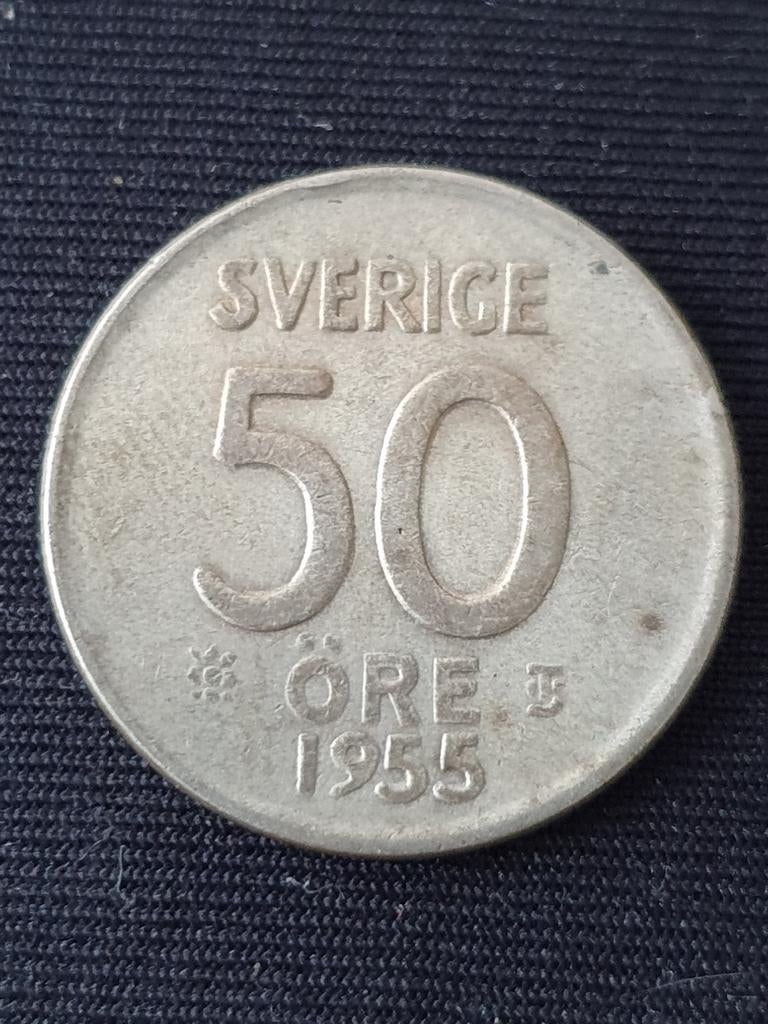 Zilveren 50 Öre munt uit 1955., Ophalen of Verzenden, Overige landen, Losse munt, Zilver