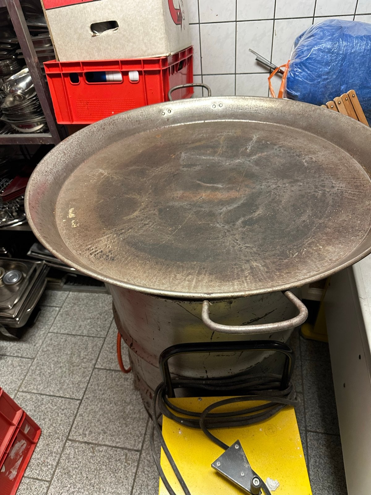 Grote Paella Pan met Gasbrander - Horeca Kwaliteit, Ophalen of Verzenden, Gebruikt, Fornuis, Frituur en Grillen