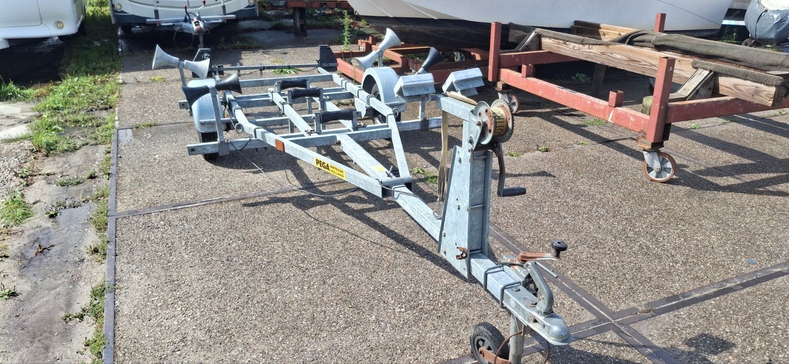 Pega kantel trailer sh 425/375 rubberboot os gewone boot, Ophalen, Minder dan 1500 kg, Gebruikt, 6 tot 9 meter