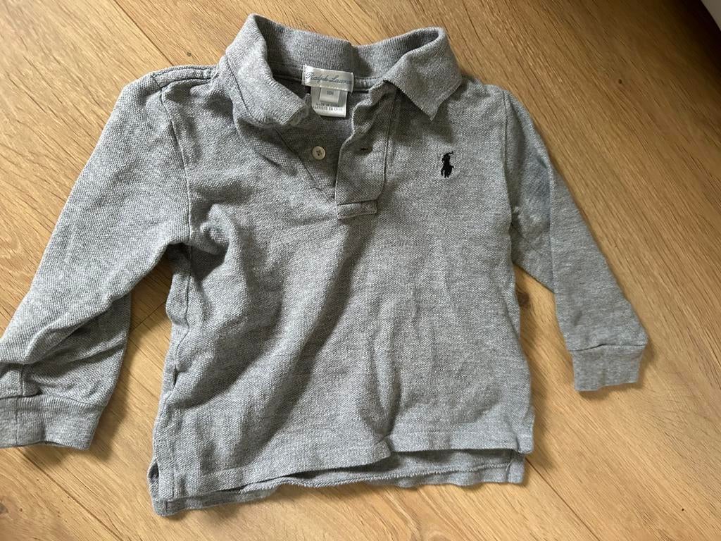 Ralph Lauren, grijze polo maat 18 mnd, Ophalen of Verzenden, Zo goed als nieuw, Jongetje, Shirtje of Longsleeve