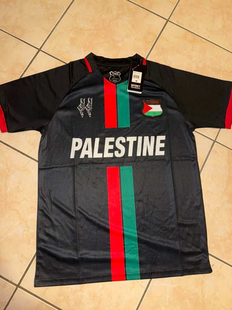 Palestine Voetbal Jersey – Zwart met Rood/Groene Strepen, Ophalen of Verzenden, Nieuw, Shirt