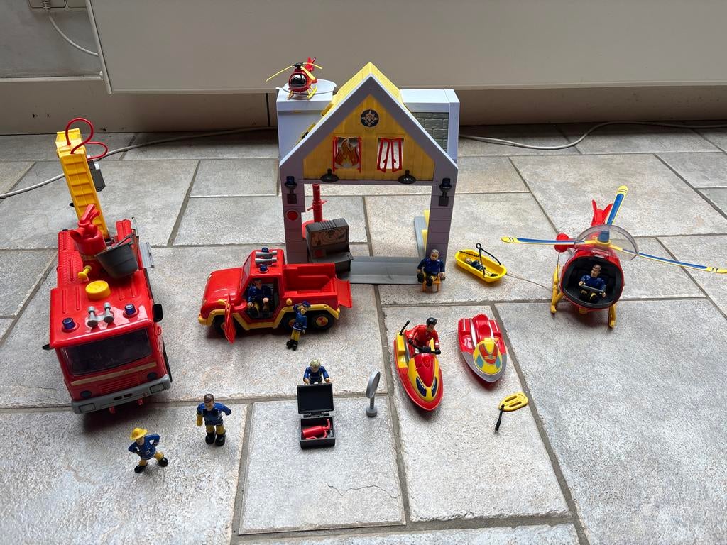 Brandweerman Sam speelset met voertuigen en figuren, Ophalen, Gebruikt, Jongen of Meisje
