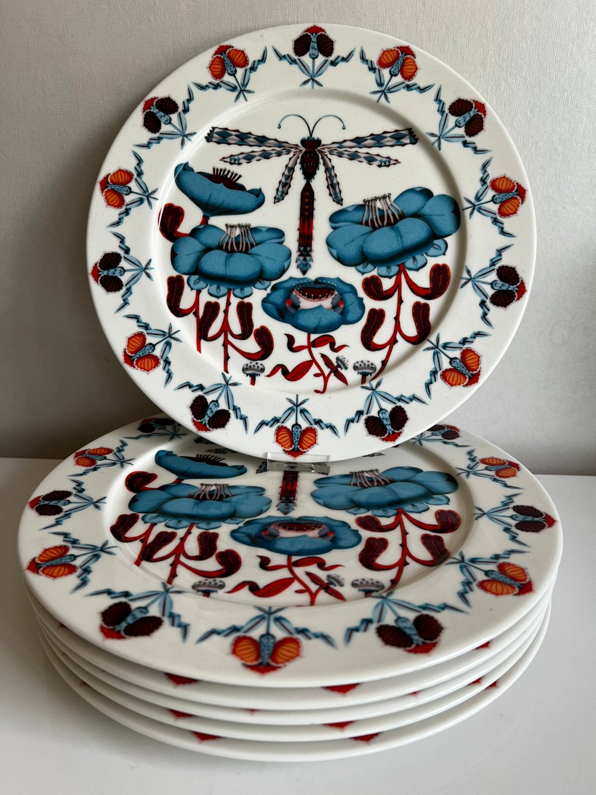 Iittala Korento Dinerbord Blauw Libelle Haapaniemi Ø30 P.STK, Ophalen of Verzenden, Nieuw, Porselein, Bord(en)