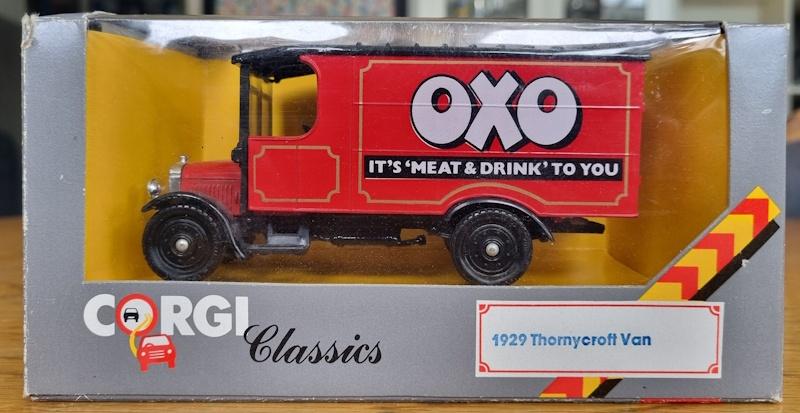 1929 Thornycroft Van-OXO - Corgi in doos | nieuw, Ophalen of Verzenden, Nieuw, Bus of Vrachtwagen, Corgi