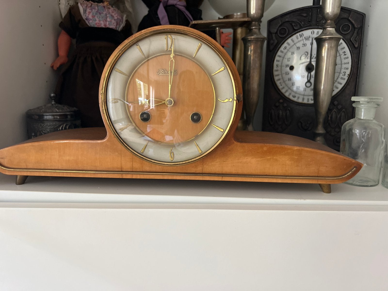 Vintage houten tafelklok - Decoratieve klok, Ophalen