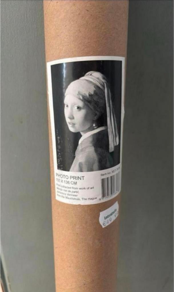 Fotoprint wandkleed 'Meisje met de parel' - 105x136 cm, Ophalen, Nieuw