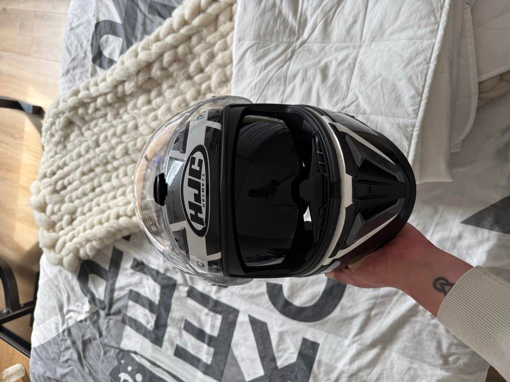 HJC i70 motorhelm met pinlock en zonnebril, Ophalen, Tweedehands, Integraalhelm, HJC