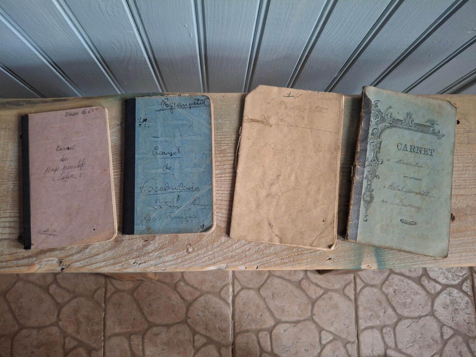 Set van 4 antieke Franse handgeschreven notitieboekjes, Ophalen of Verzenden, Alpha, Overige niveaus, Onbekend
