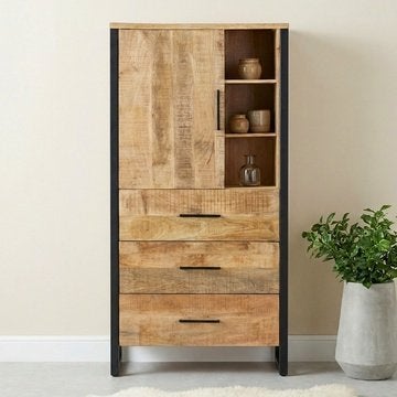 Mooie houten wandkast met lades - industrieel, Ophalen, Nieuw
