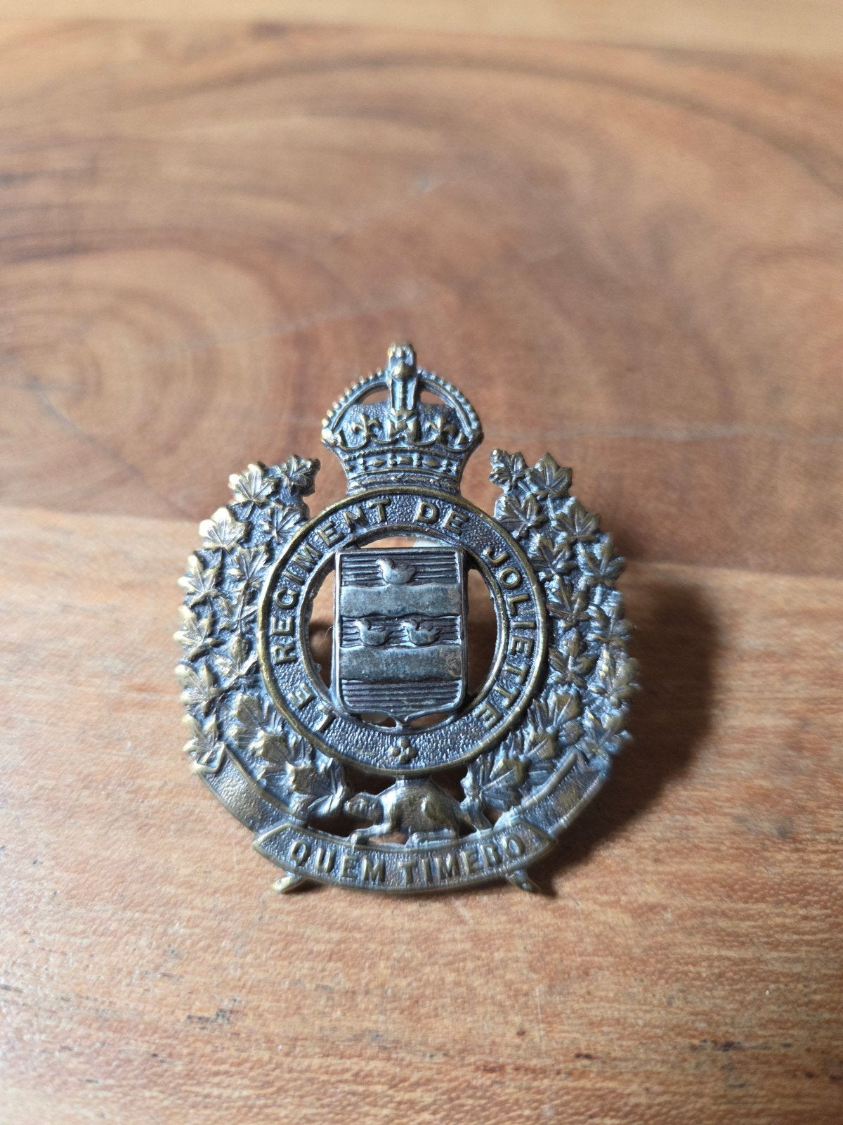 Wo2 baret embleem le regt de joliette, Ophalen of Verzenden, Landmacht, Overige gebieden, Embleem of Badge