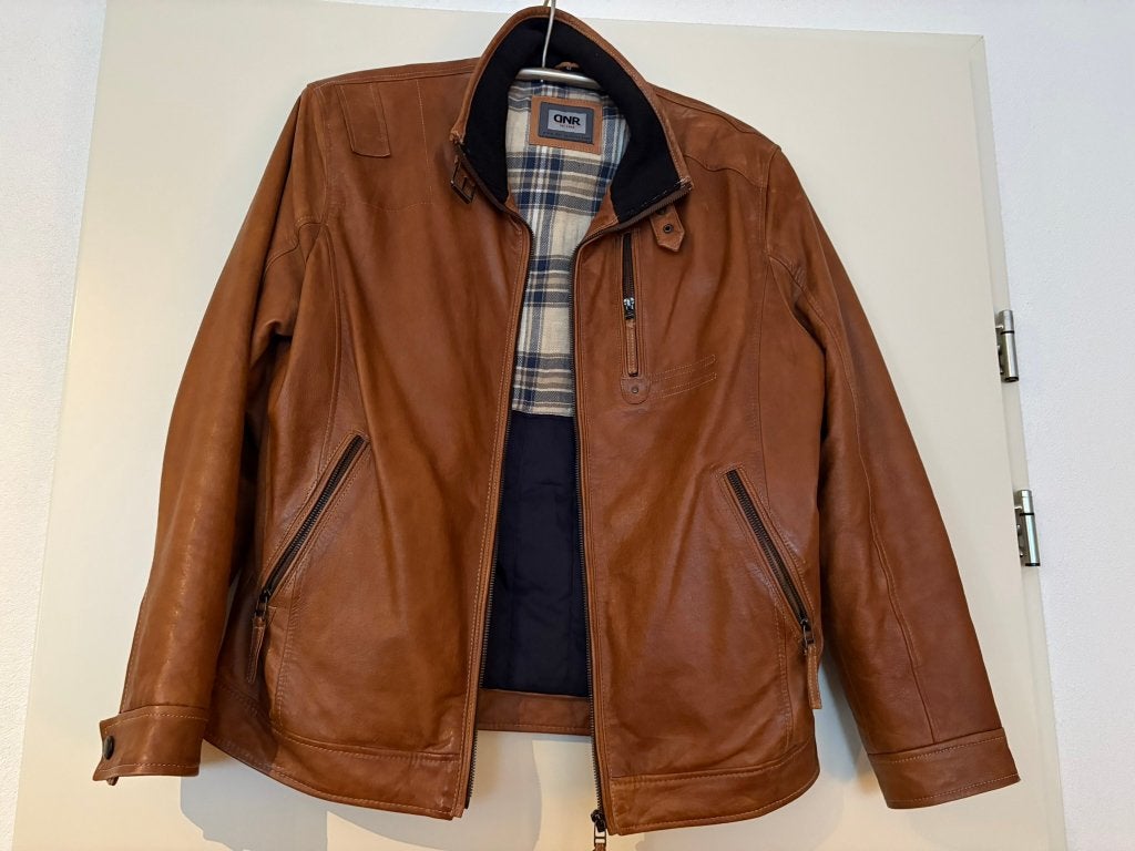 DNR Lederen Jas mt. 48, Bruin, Maat 48/50 (M), Nieuw, Ophalen of Verzenden