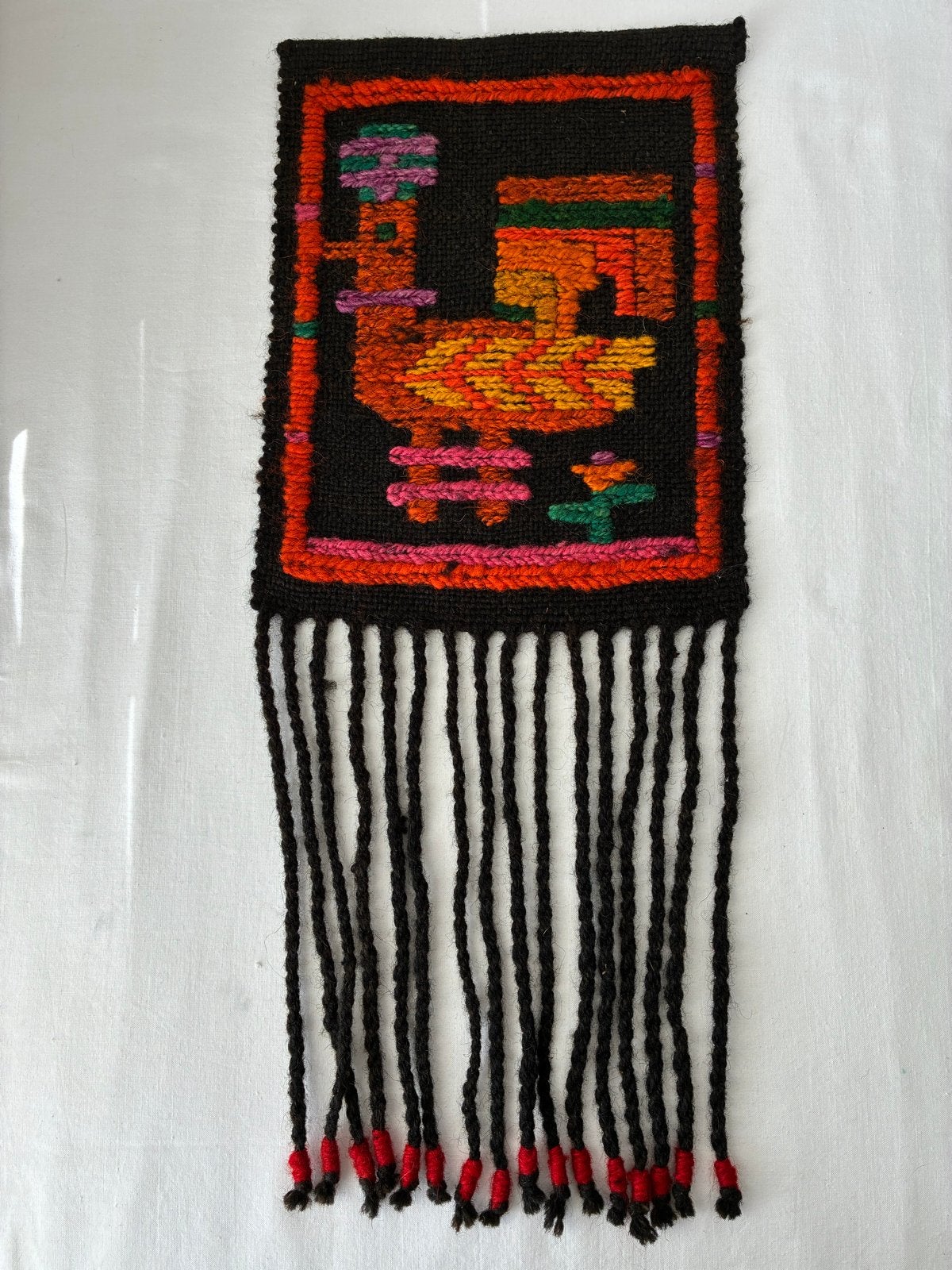 Handgeweven wandkleed met haanmotief, Ophalen of Verzenden