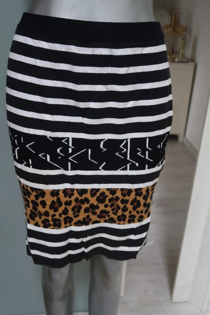 Marccain mooie rok zwart wit bruin S, Kleding | Dames, Rokken, Overige kleuren, Ophalen of Verzenden, Zo goed als nieuw, Maat 36 (S)