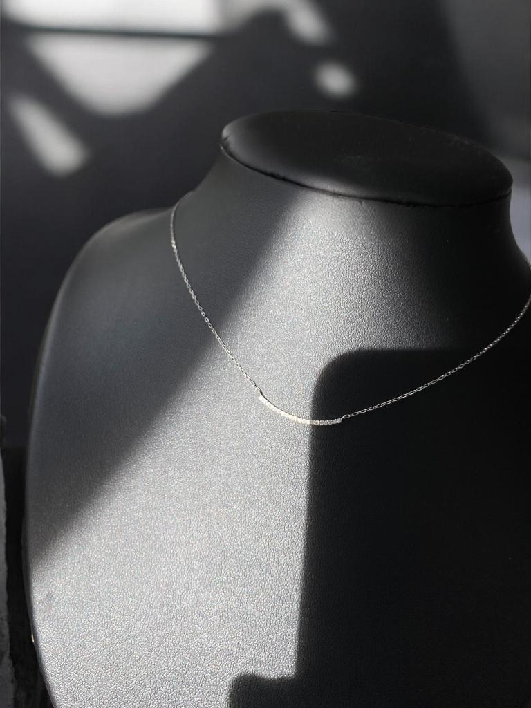 Collier ketting 20 natuurlijke diamanten witgoud, Wit, Nieuw, Ophalen of Verzenden, Verstelbaar