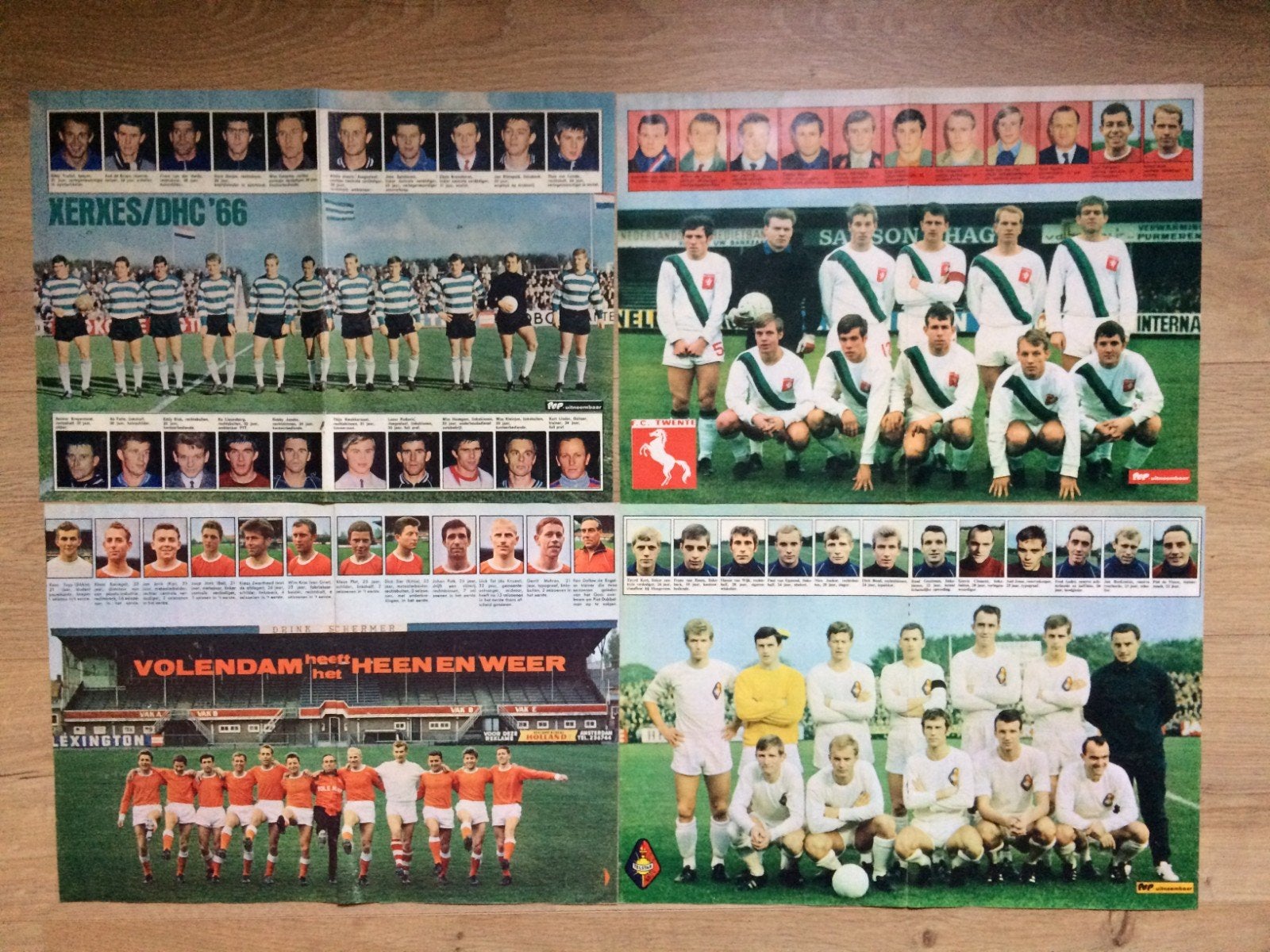 Eredivisieclubs 1976 - Poster uit jeugdtijdschrift., Ophalen of Verzenden, Gebruikt, Poster, Plaatje of Sticker