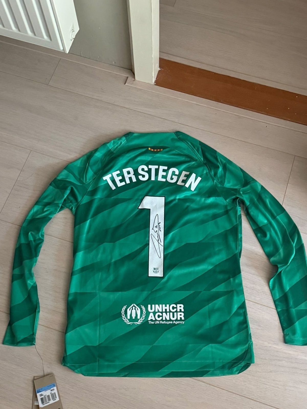 Ter Stegen gesigneerd keepersshirt, Sport en Fitness, Ophalen of Verzenden, Zo goed als nieuw, Shirt