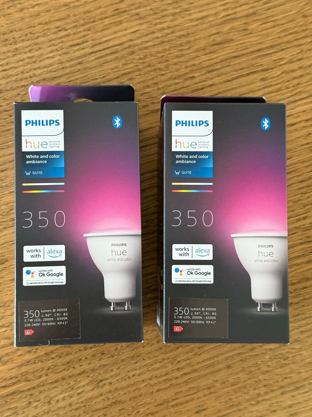 2 Philips Hue GU10 slimme spot - White and Color Ambiance, Huis en Inrichting, GU10, Nieuw, Ophalen of Verzenden, Minder dan 10 watt