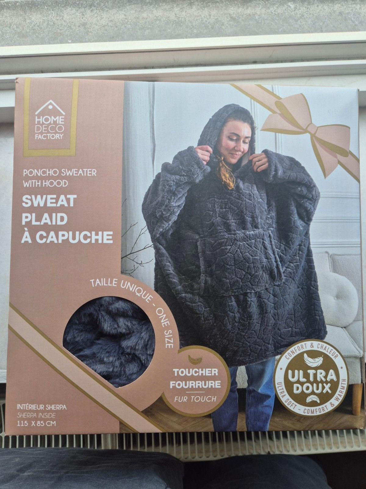 Comfortabele Poncho Sweater met Capuchon - One Size, Ophalen, Nieuw