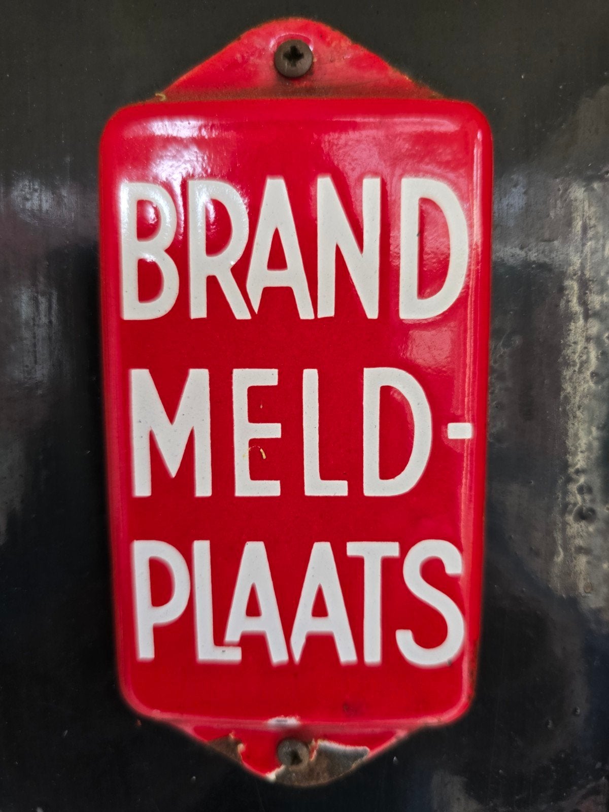 Antiek emaille brandweer bord, Ophalen of Verzenden