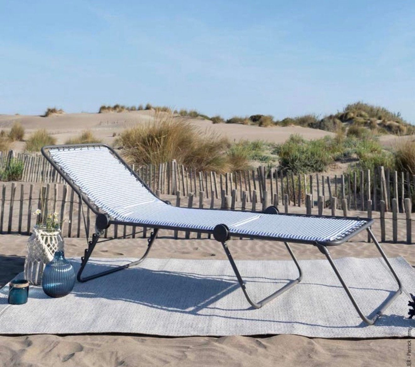 Lafuma ligbed padded Marine Streep – Luxe uitvoering, Caravans en Kamperen, Kampeermeubelen, Overige, Ophalen