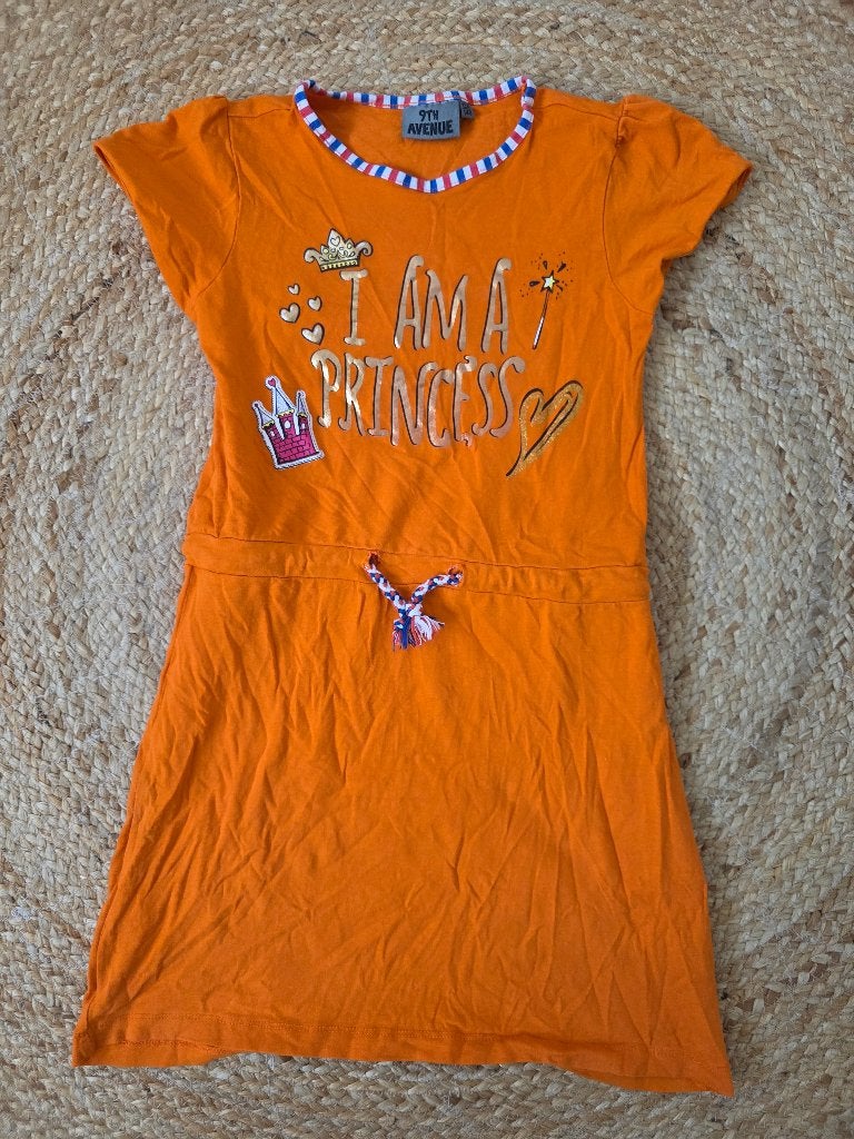 Koningsdag jurkje maat 134/140, Kinderen en Baby's, Ophalen of Verzenden, Gebruikt, Meisje, Jurk of Rok