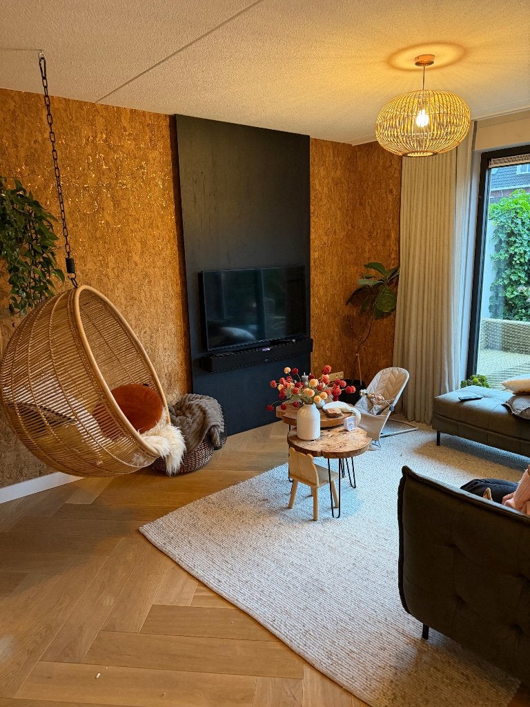 Rotan hangstoel HK Living - perfecte staat, Huis en Inrichting, Ophalen, Bruin, Riet of Rotan, Zo goed als nieuw