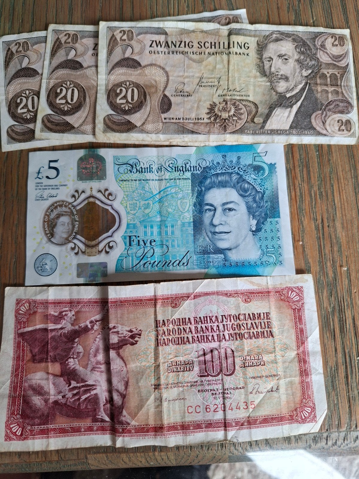 Oostenrijkse, Britse en Joegoslavische bankbiljetten, Ophalen of Verzenden, Oostenrijk, 100 euro
