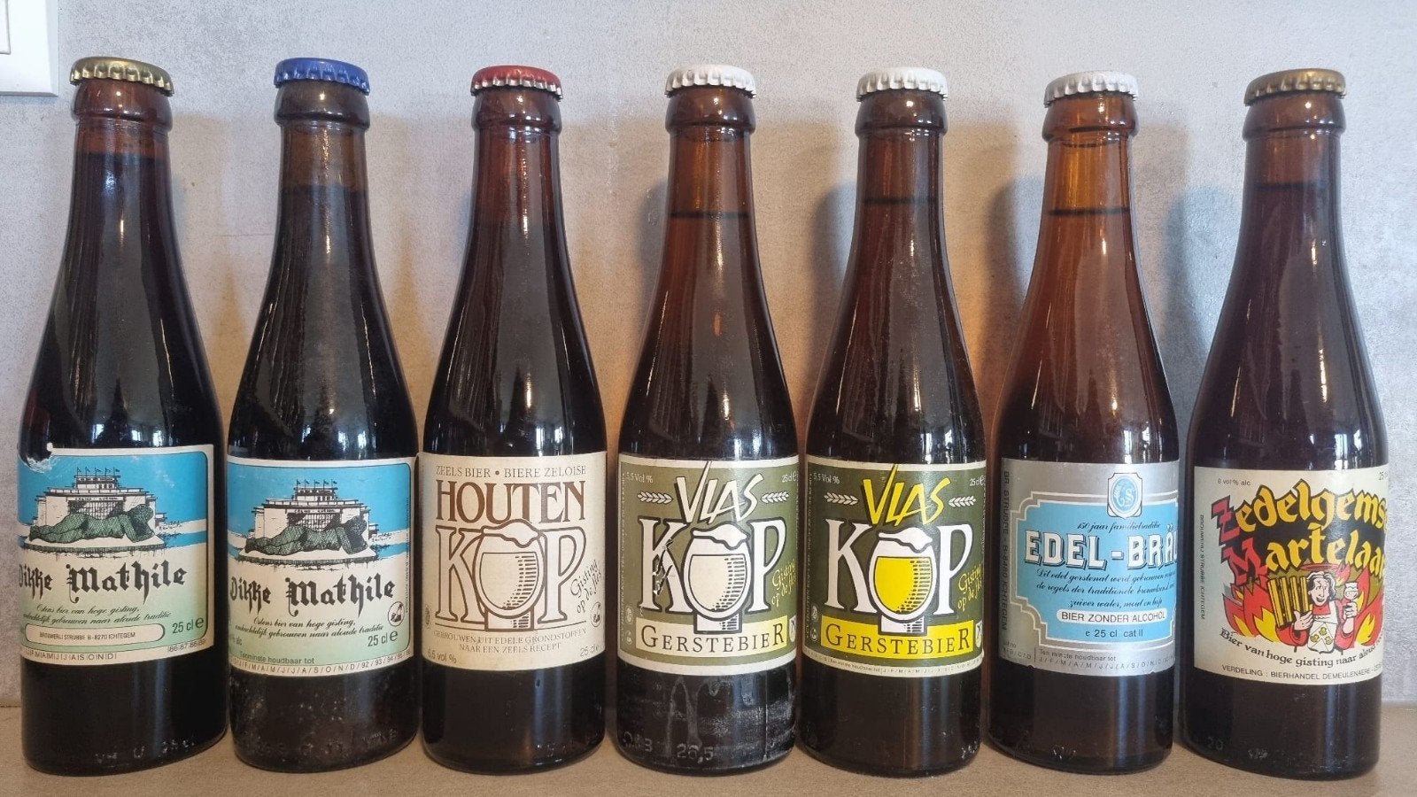7x Strubbe, Ichtegem '86-'96: Mathile, Houten- & Vlaskop +, Ophalen of Verzenden, Zo goed als nieuw, Flesje(s), Overige merken