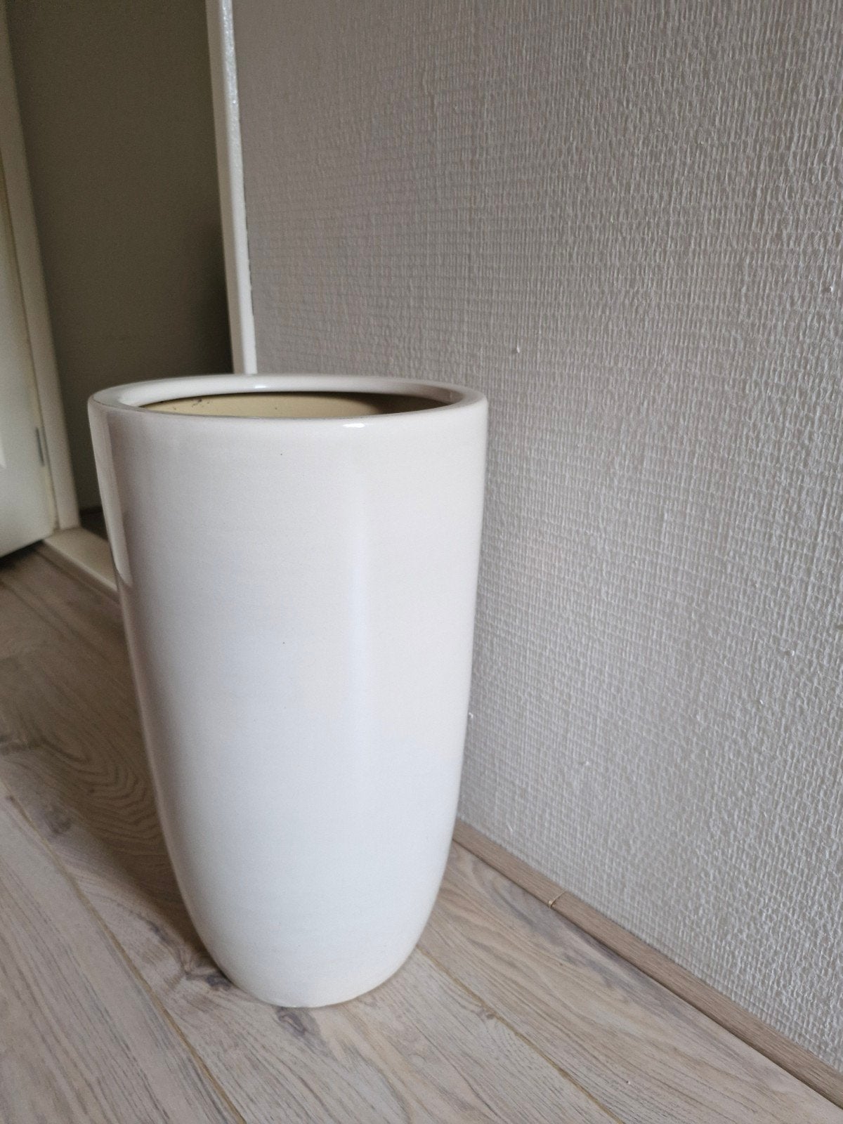 hoge creme pot/vaas 46cm, Tuin en Terras, Rond, Ophalen of Verzenden, Zo goed als nieuw, Minder dan 25 cm