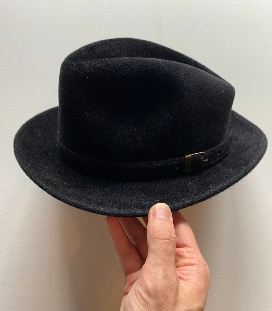 Zwarte Fedora Hoed - The Fine Hat F.V.M. - Maat 58, Hoed, Ophalen of Verzenden, 57 cm (M, 7⅛ inch) of minder, The Fine Hat F.V.M.