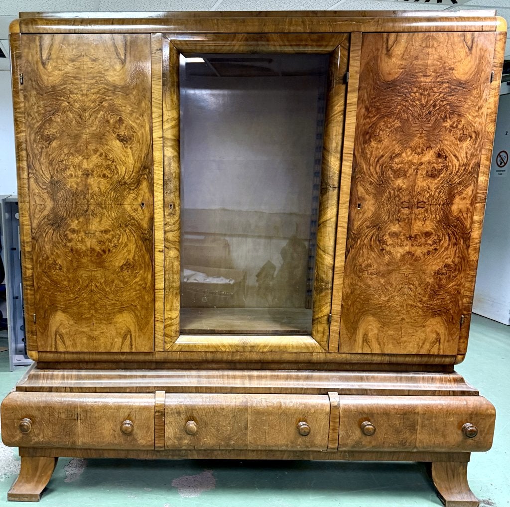 Art Deco vitrinekast/combikast, ca. 1930–1940, Antiek en Kunst, Ophalen