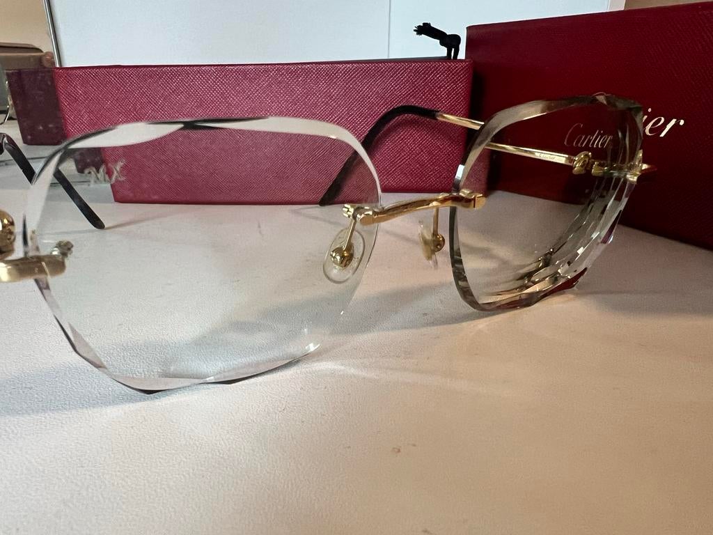 Cartier brilmontuur, goudkleurig, randloos, Overige merken, Overige kleuren, Nieuw, Ophalen of Verzenden