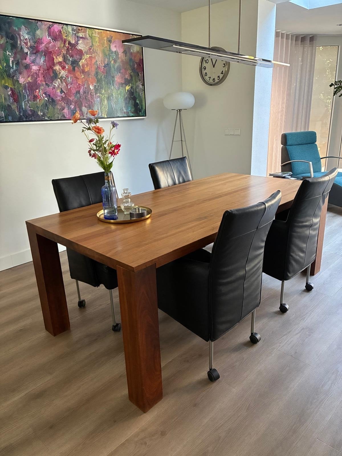 Eettafel Art of Living Notenhout, Ophalen, Gebruikt, 50 tot 100 cm, Vijf personen of meer