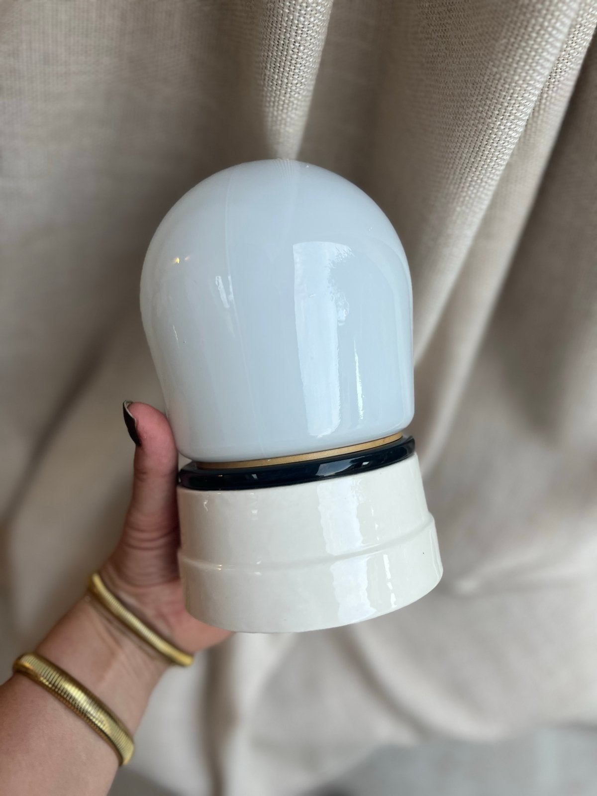 Vintage porseleinen wandlamp/plafondlamp, Antiek en Kunst, Ophalen of Verzenden