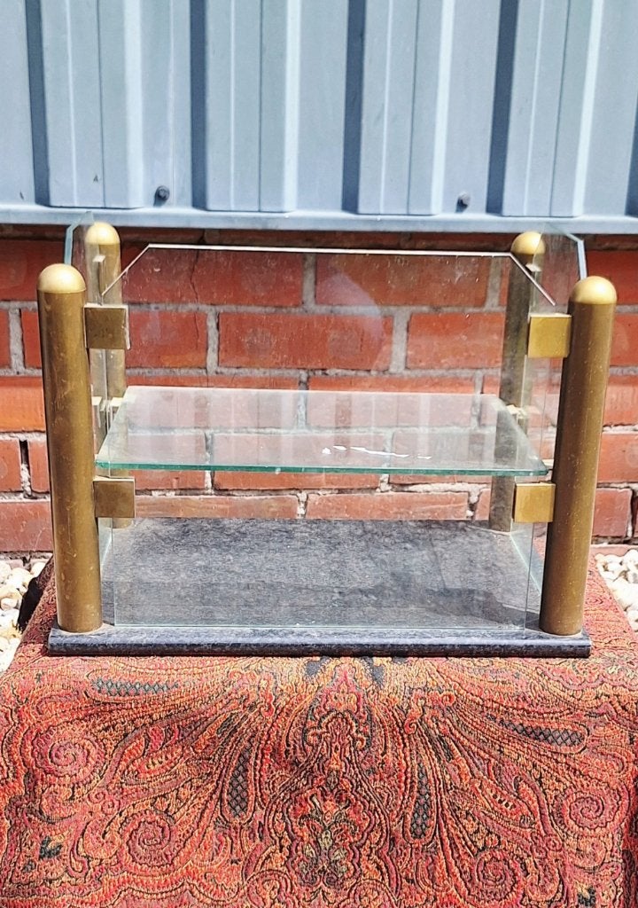 Vintage toonbank opzet vitrine kast, horecavitrine., Ophalen, Met plank(en), Gebruikt, .