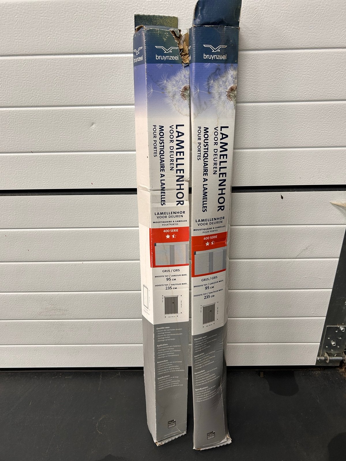 Bruynzeel Lamellenhor voor deuren - Grijs (2 stuks), Ophalen, 80 tot 100 cm, 215 cm of meer, Hordeur