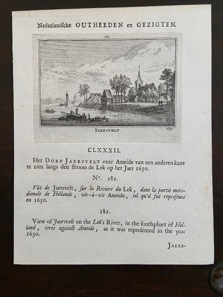 Het dorp Jaarsveld, Jaersvelt, Yaersvelt, over Ameide, Stadsgezicht, 19 cm, Ophalen of Verzenden, 15 cm