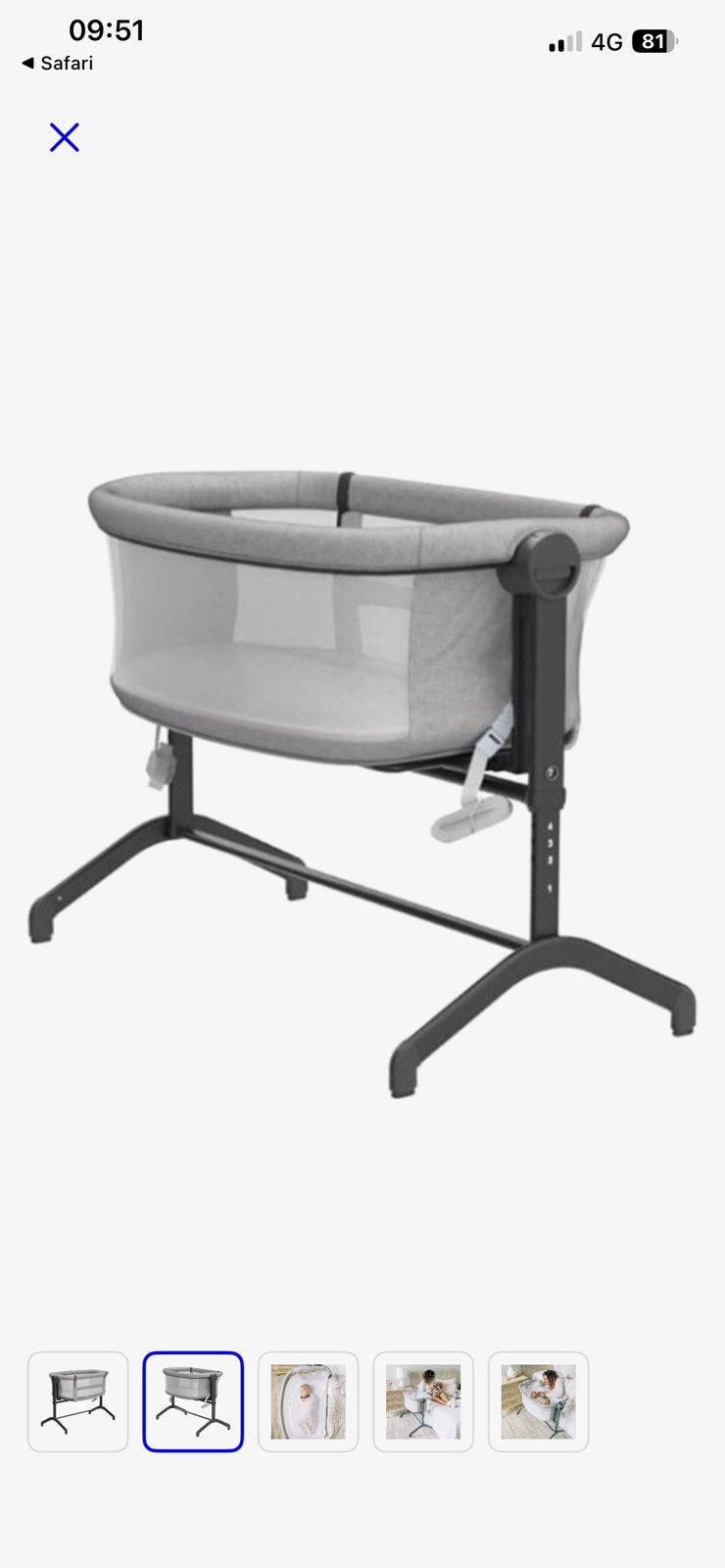 Co-sleeper grijs, Ophalen, Zo goed als nieuw, Wieg