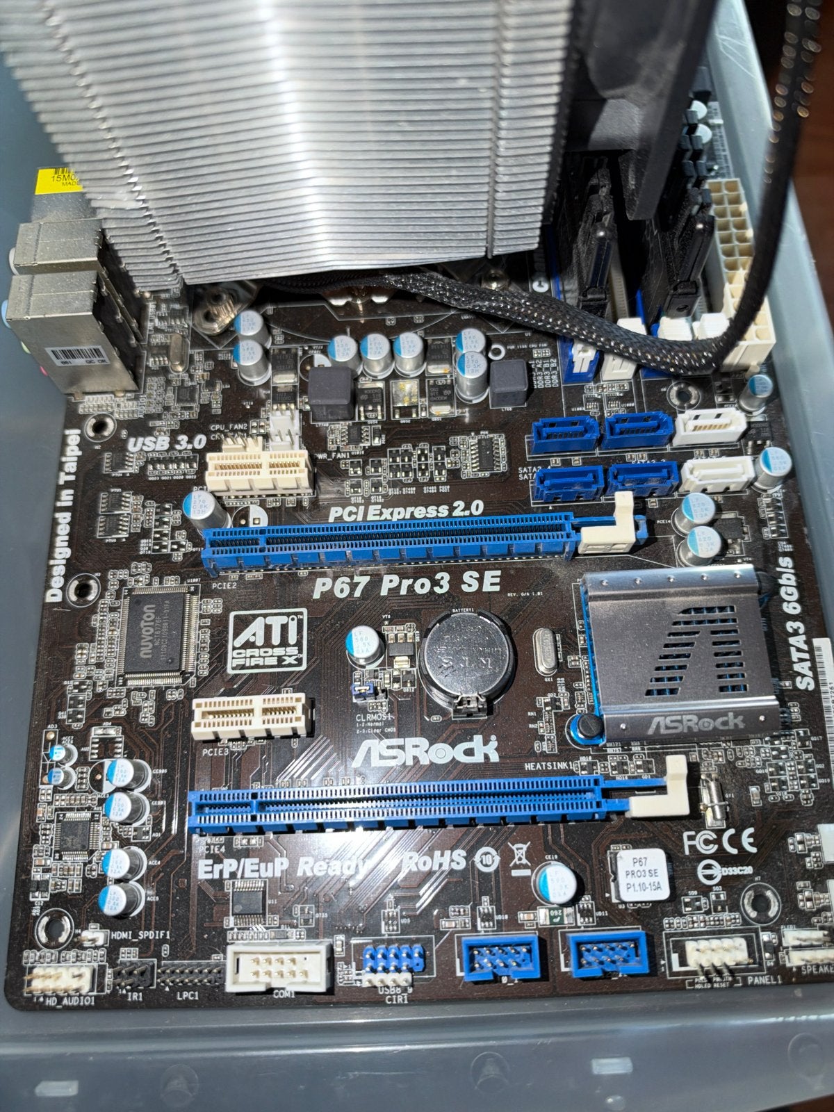 ASRock P67 Pro3 SE Moederbord met i5 2500K, RAM en koeler, Ophalen, Gebruikt, Intel, DDR3