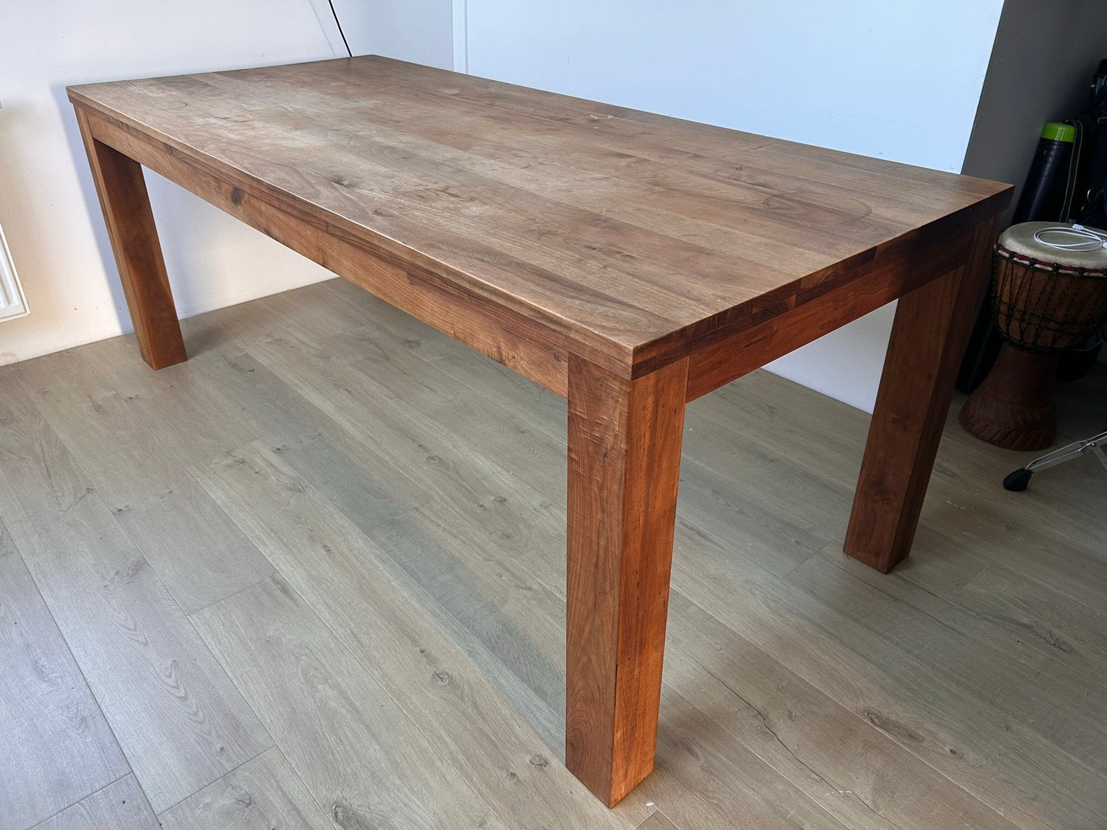 Notenhouten eettafel - 200x90 cm, 200 cm of meer, Rechthoekig, Overige houtsoorten, 50 tot 100 cm