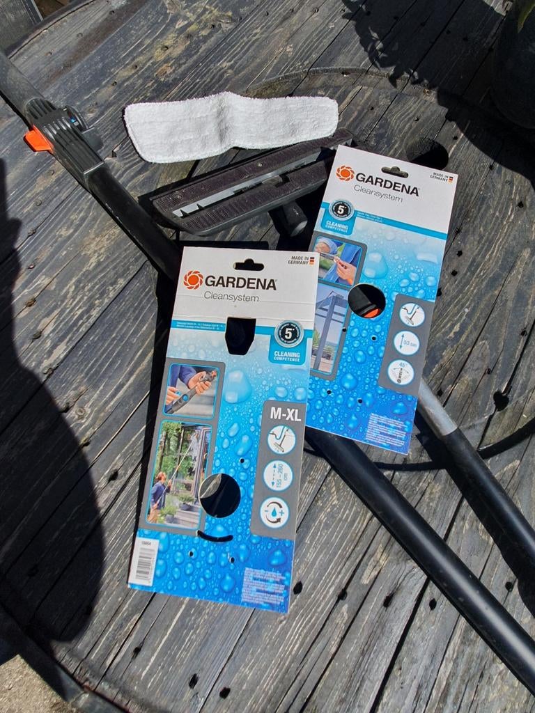 Gardena telescoop met watersteel, raamwisser en trekker zgan, Ophalen, Raamwisser of Trekker