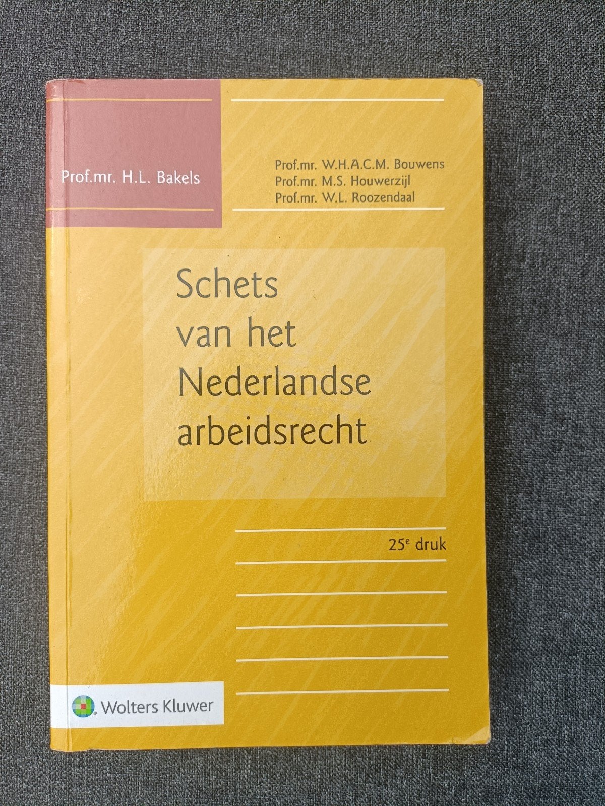 Schets van het Nederlandse arbeidsrecht - 25e druk, Boeken, Gelezen, H.L. Bakels, Ophalen of Verzenden, WO