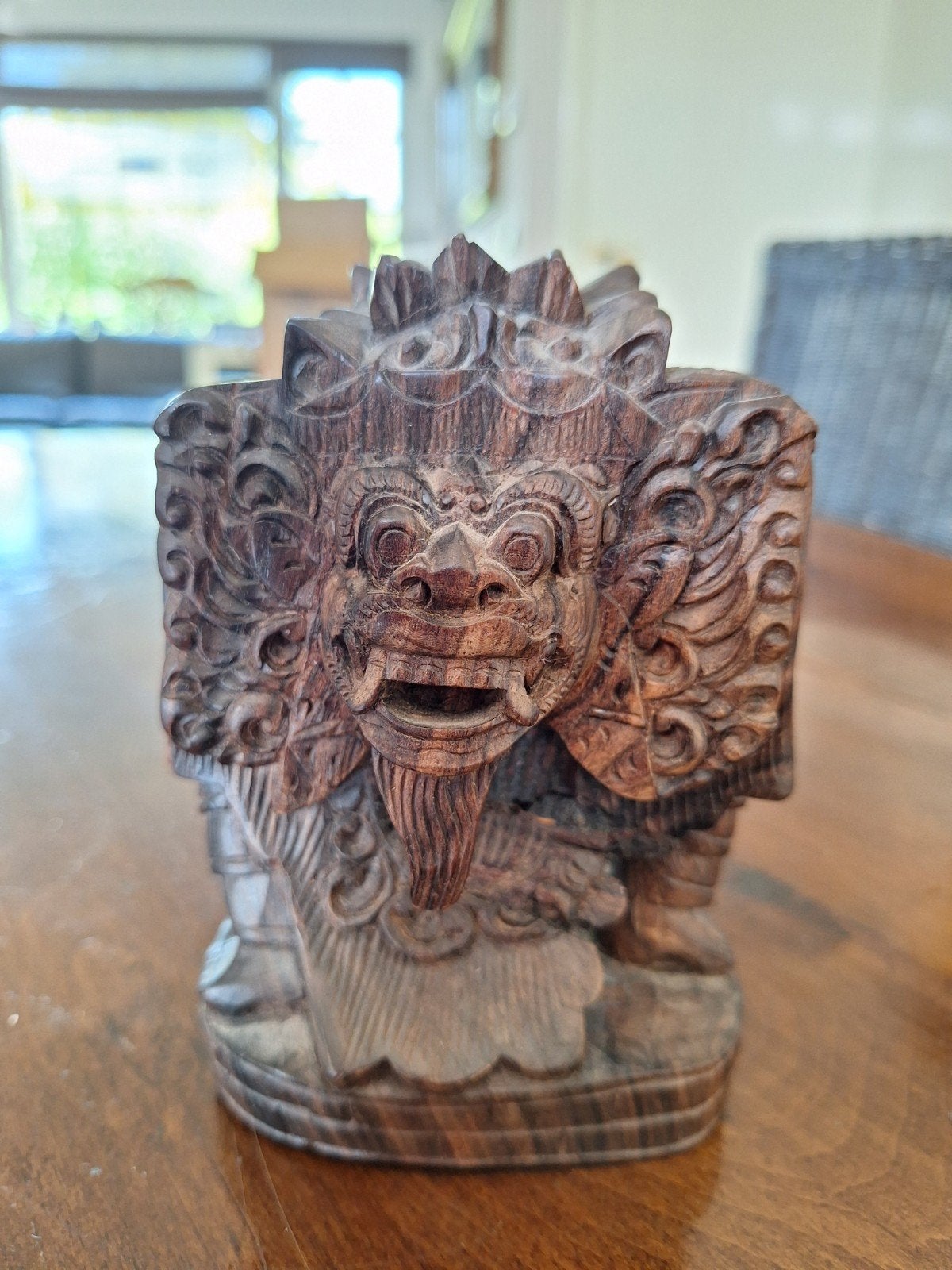 Handgesneden Balinese Barong Houtsnijwerk, Antiek en Kunst, Ophalen, Overige onderwerpen, Houtsnijwerk, Minder dan 20 cm