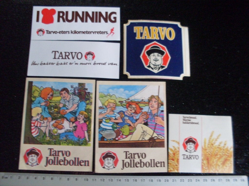 6x sticker tarvo  logo jollebollen running hardlopen, Verzenden, Zo goed als nieuw, Merk