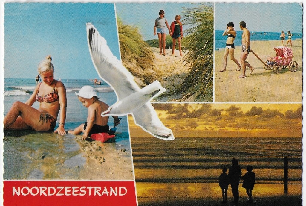 Noordzeestrand gelopen ansichtkaart a88, Ophalen of Verzenden, 1960 tot 1980, Gelopen