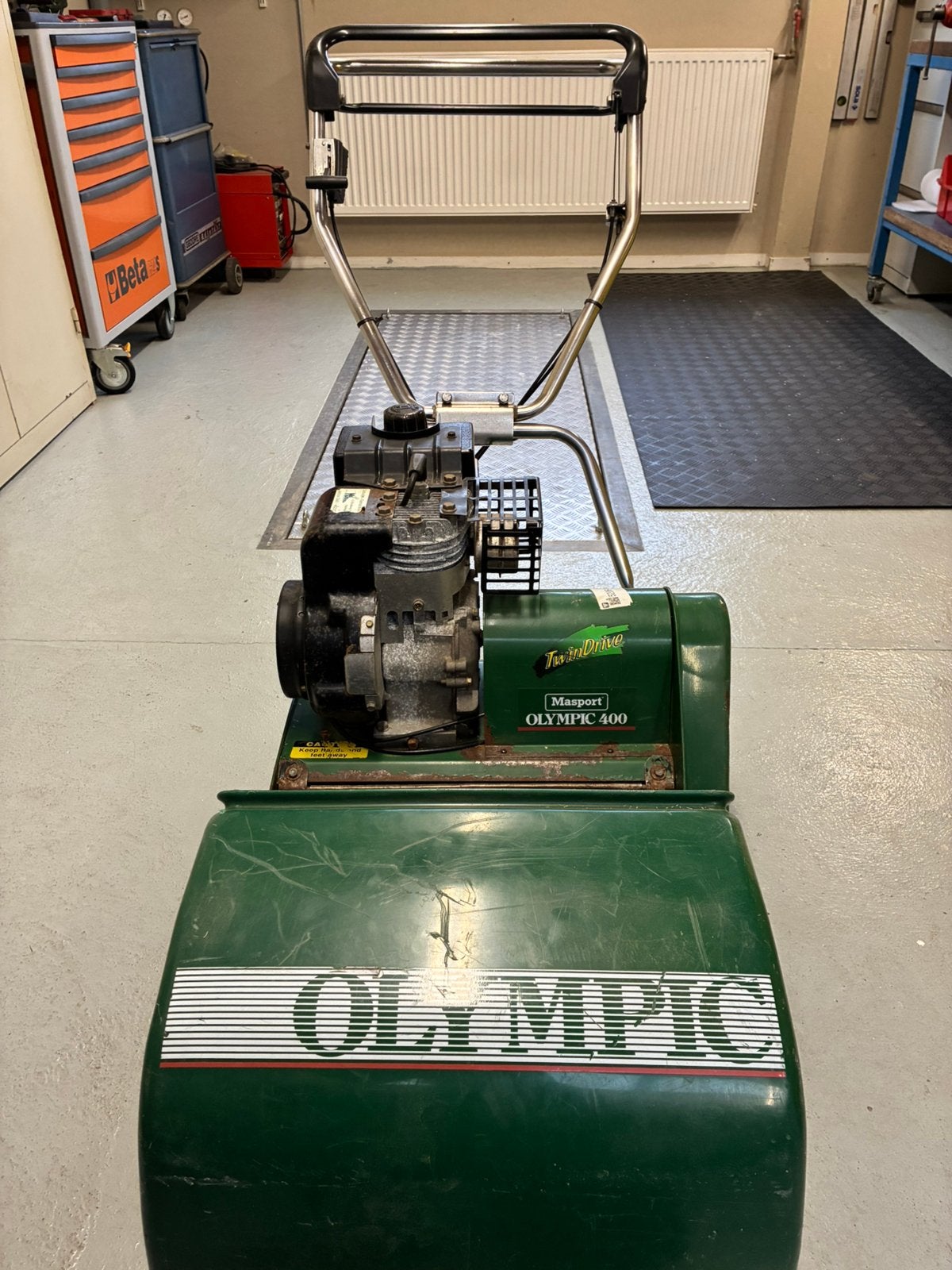 Grasmaaier/kooimaaier, Ophalen, Gebruikt, Opvangbak, Benzine-grasmaaier
