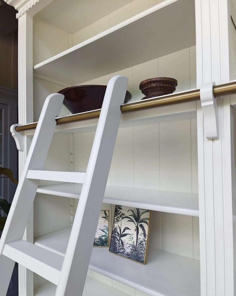 Grote bibliotheekkast met ladder | Witte boekenkast #9117, Metaal, -, 200 cm of meer, -