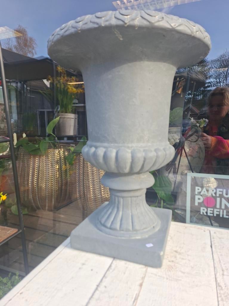 Louvre pot van fiberclay, geschikt voor buiten, Tuin en Terras, Ophalen, Kunststof, Rond, Nieuw