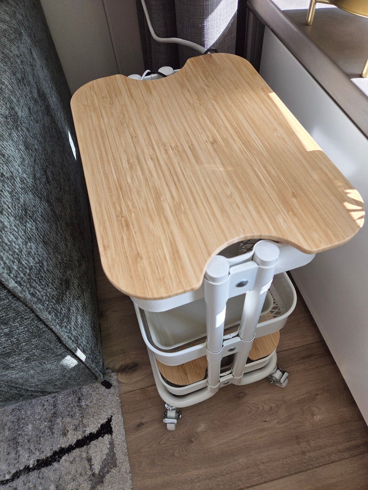 Bamboe dienblad/tafelblad voor trolley, Huis en Inrichting, Ophalen, Minder dan 45 cm, Modern, Scandinavisch, 55 tot 75 cm